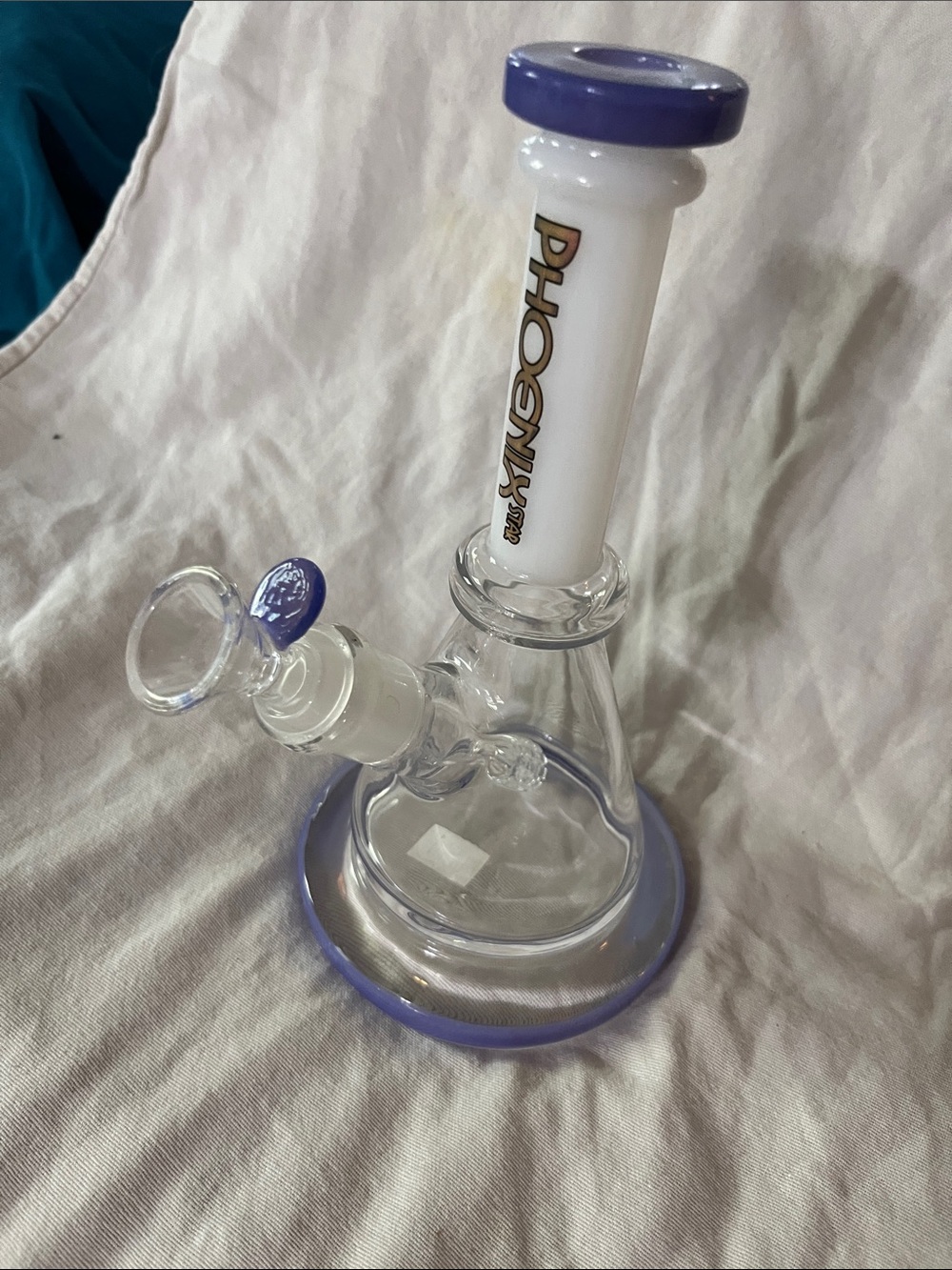 Phoenix Glass Water Beaker with Lavender Accents